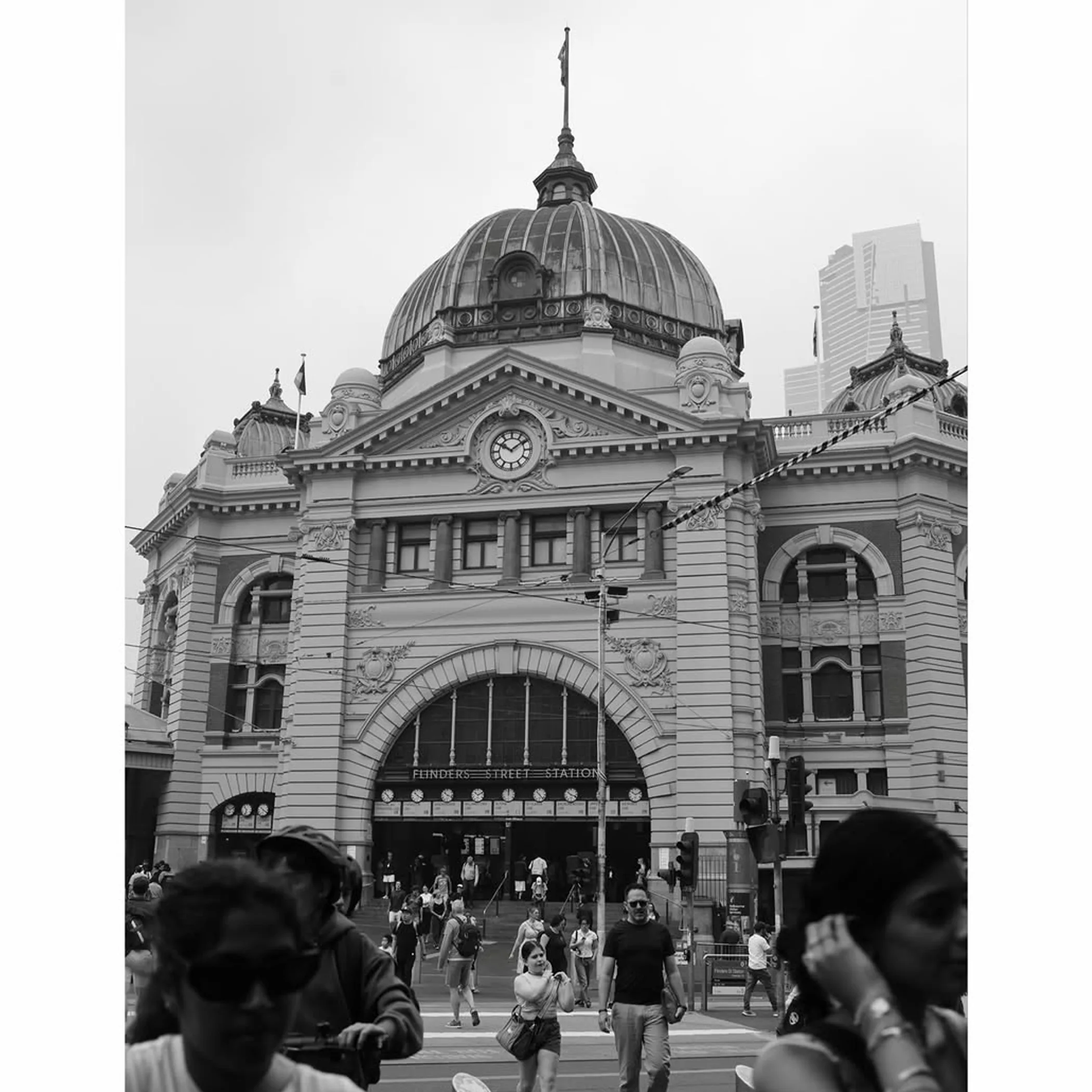flinders street station at night