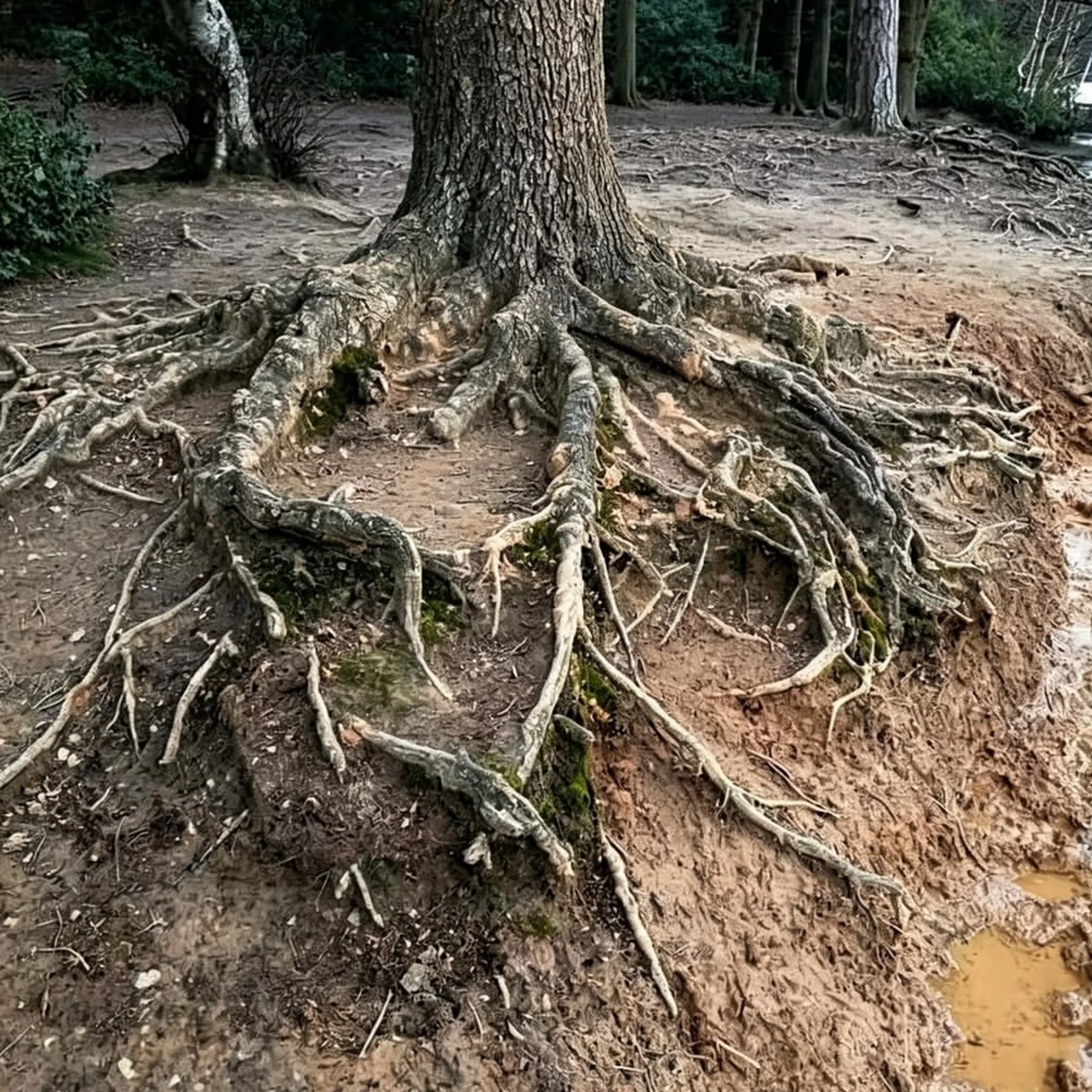 aggressive tree roots near pipes